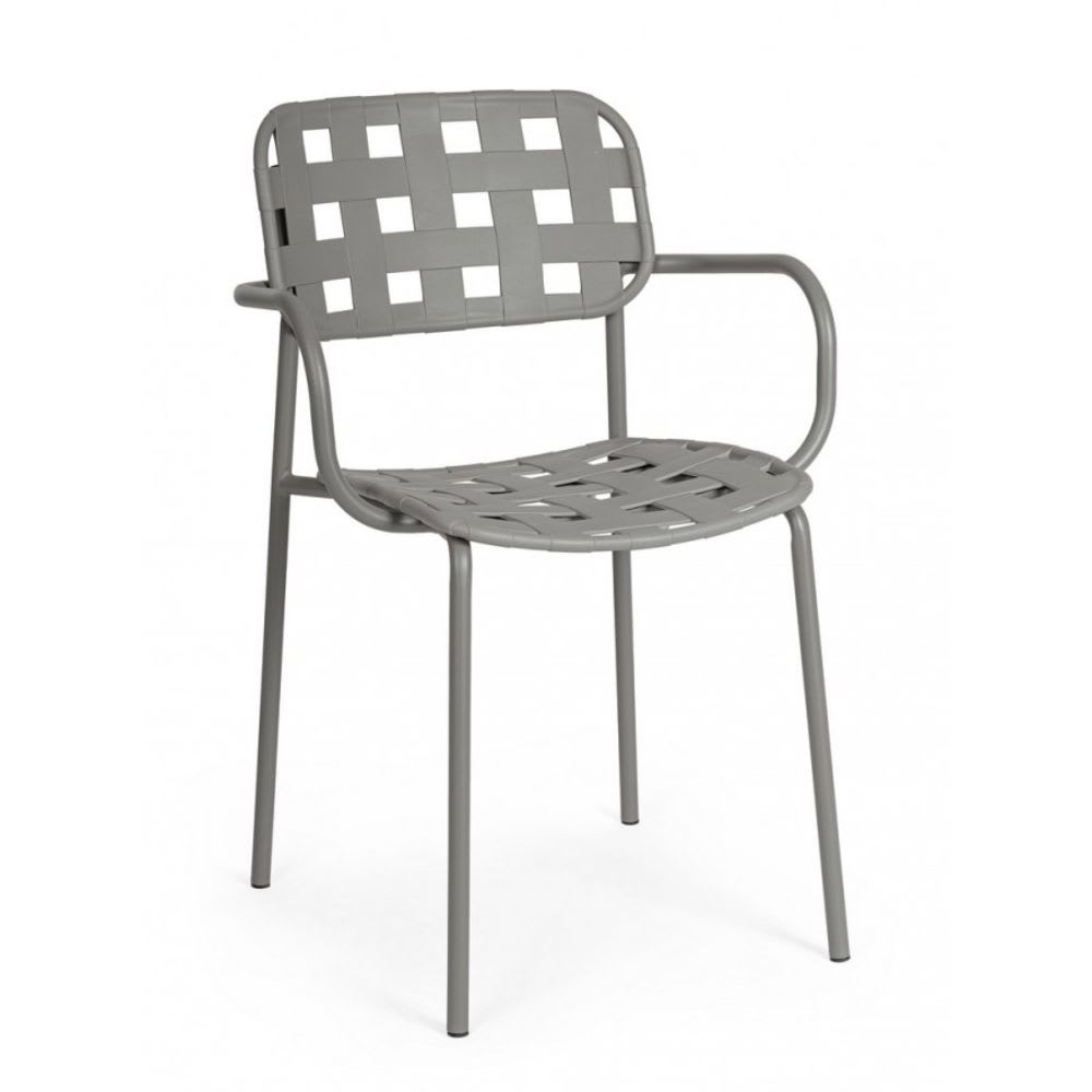 Lot de 4 chaises en polypropylène - gris