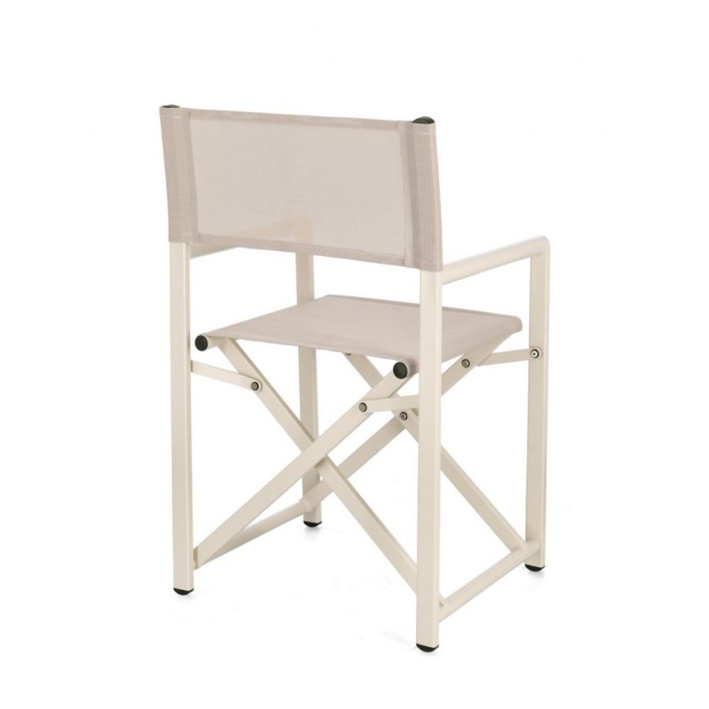 Lot de 4 chaises en aluminium beige et textilène beige