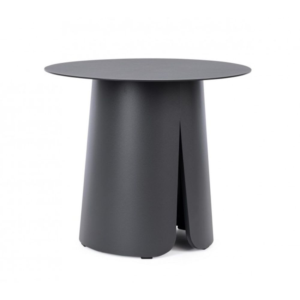 Table basse ronde en aluminium anthracite