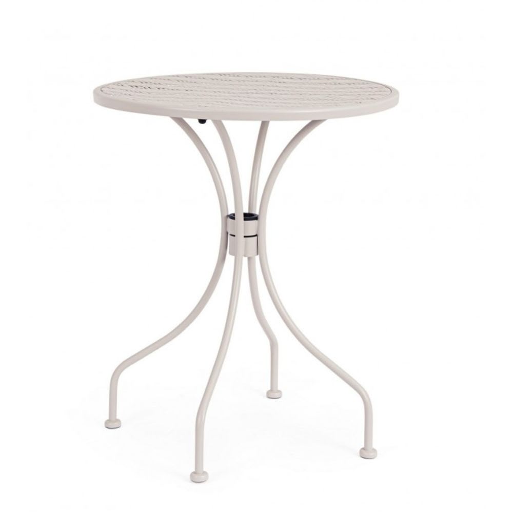 Table basse en acier beige Ø60 cm