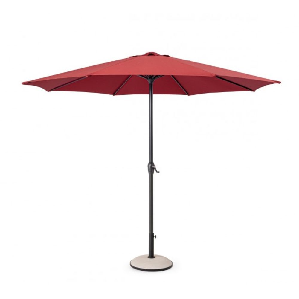 Parasol rond avec mât central en aluminium et toile rouge 3m