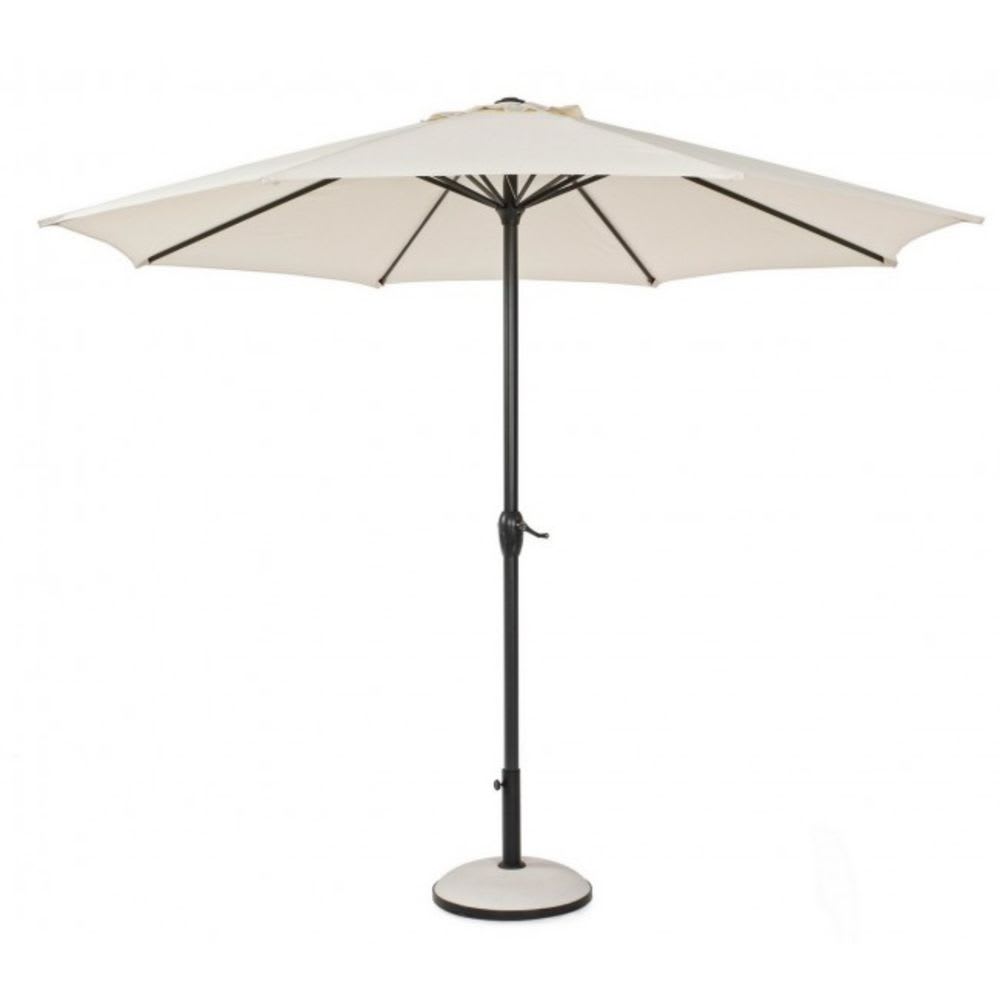 Parasol de jardin rond avec mât central en aluminium, toile beige 3m