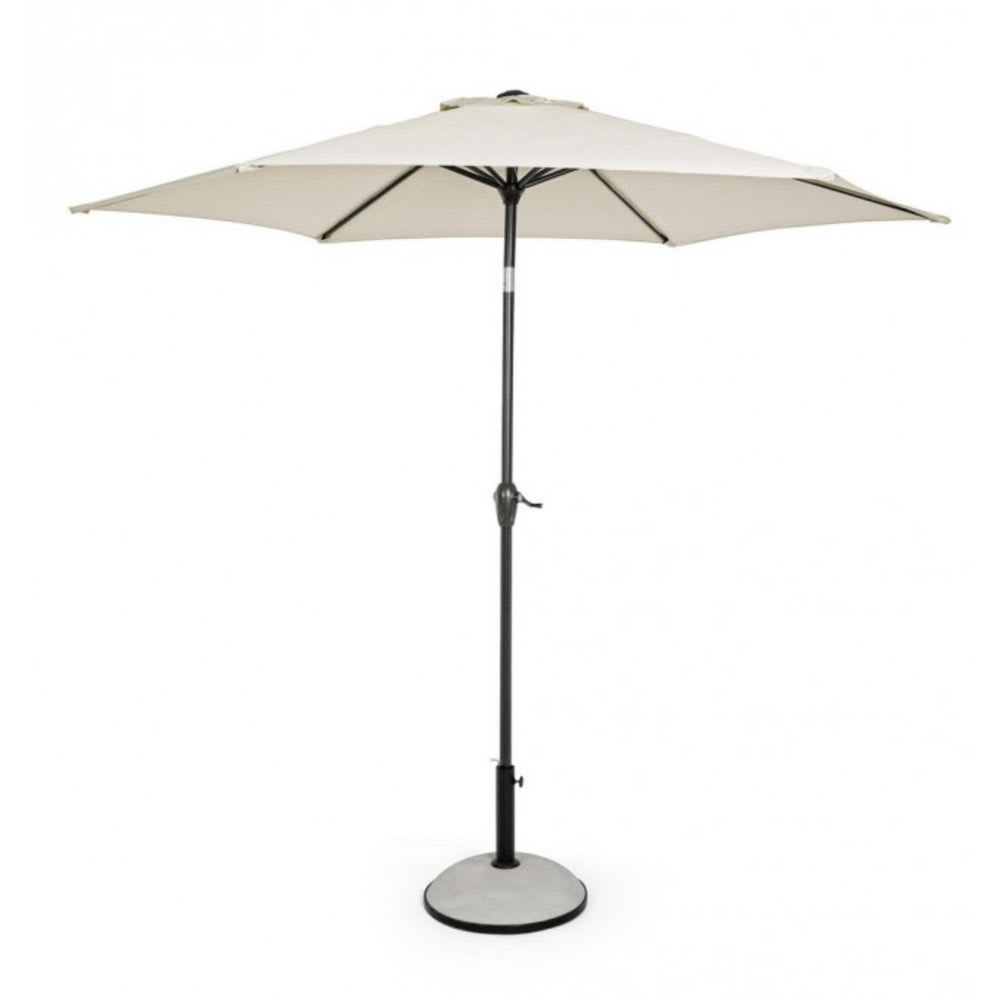 Parasol rond avec mât central en aluminium et toile beige 2,7m