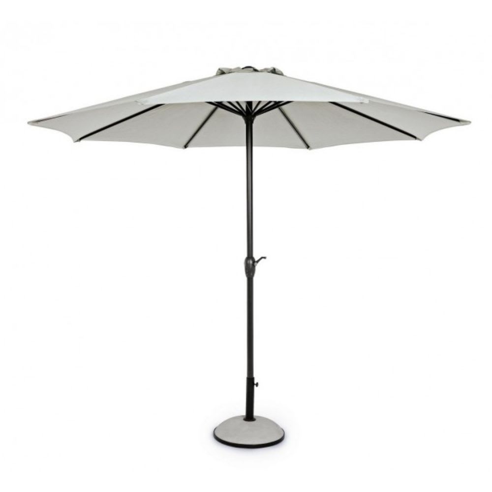 Parasol de jardin rond avec mât central en aluminium et toile 3m