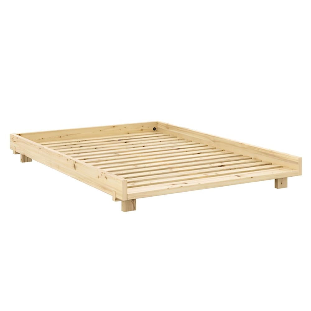 Lit 160x200 en pin massif bois clair SOCIAL