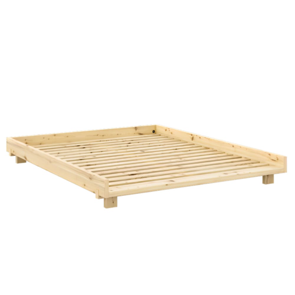 Lit 180x200 en pin massif - bois clair