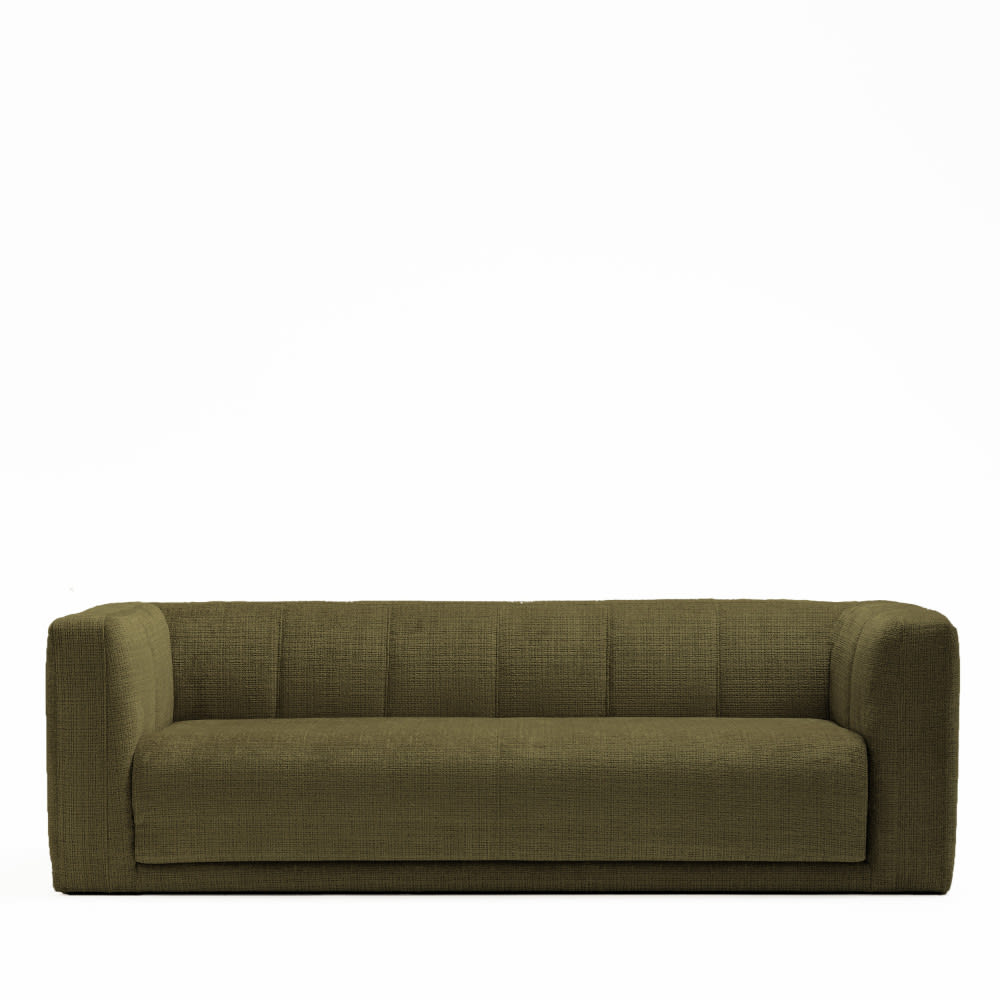 Canapé convertible 4 places en tissu chenille - Vert