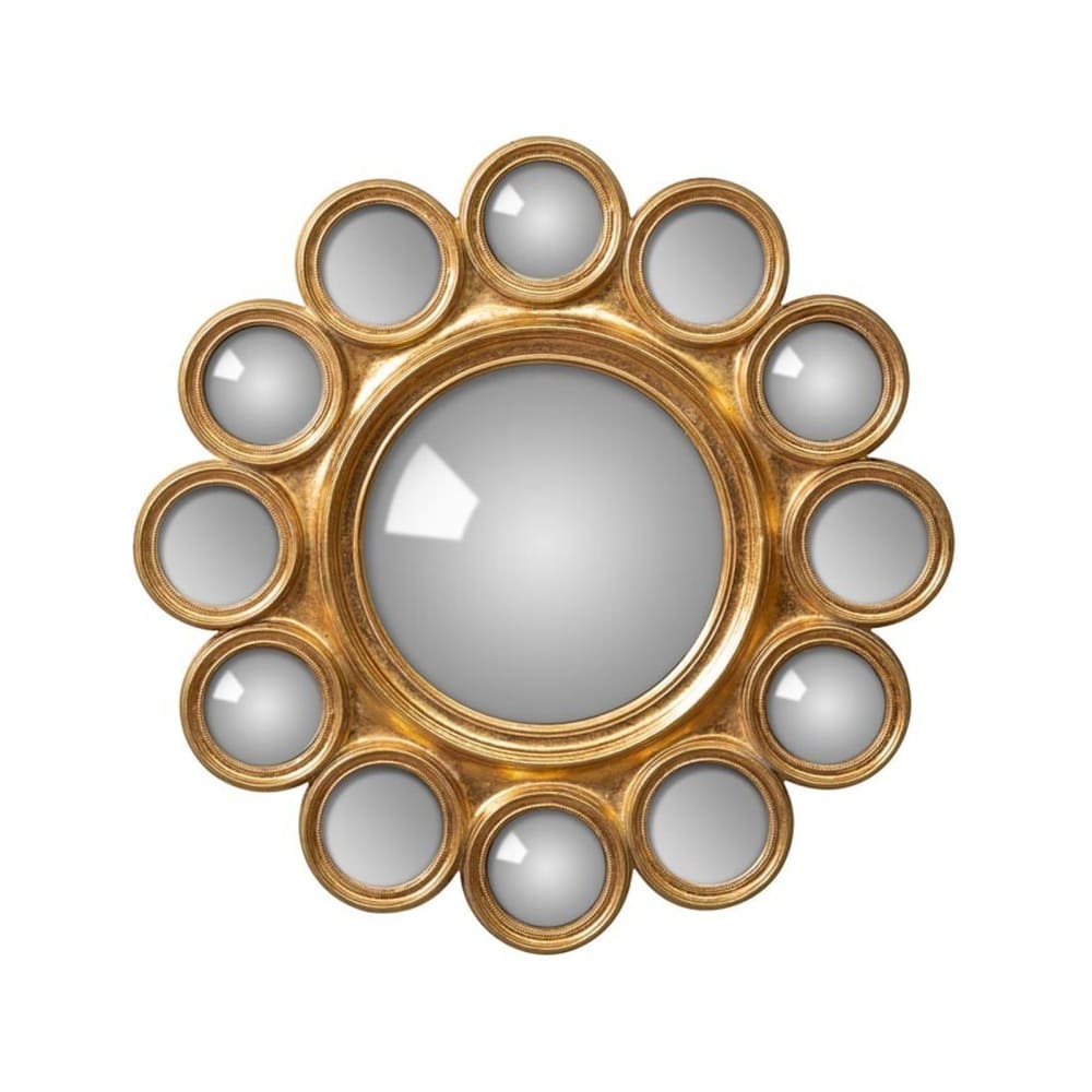 Miroir mural en résine or