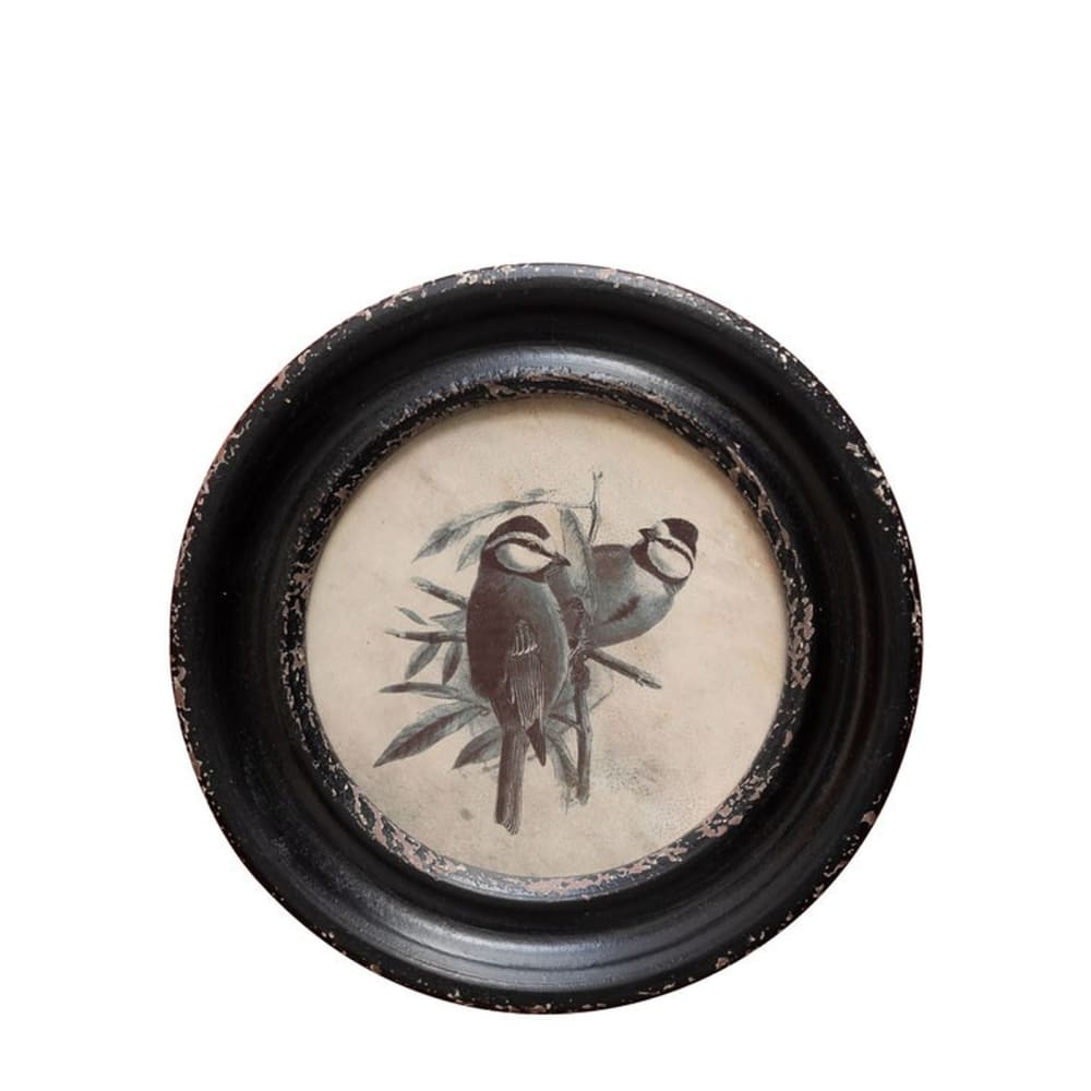 Cadre rond en bois noir huppées D24.5