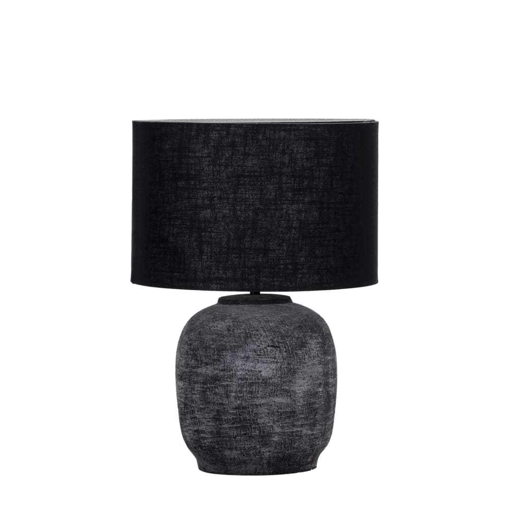 Lampe à poser en argile gris et noir