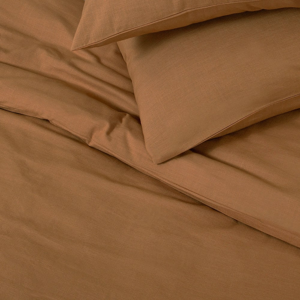 Parure de lit 2 personnes unie effet lin 260x240cm — vue 4