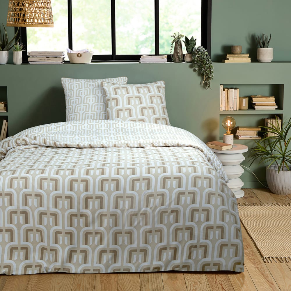 Parure de lit double rétro en microfibre lavée 240x220cm