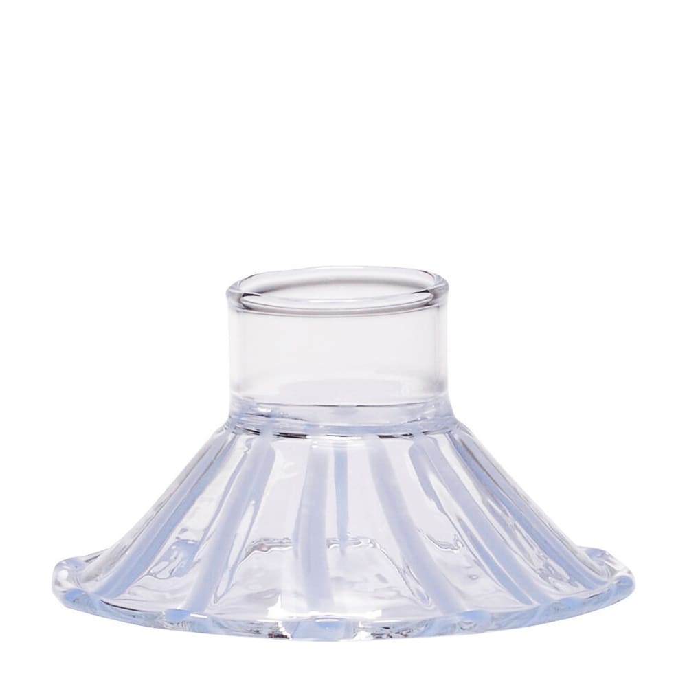 Bougeoir en verre bleu