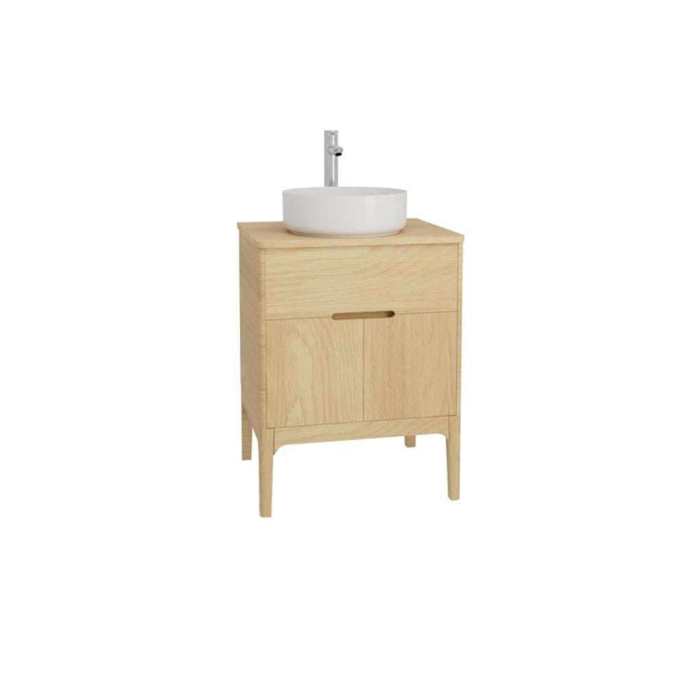 Einzelwaschtisch-Unterschrank-Set 60cm + Spüle + Armatur -
