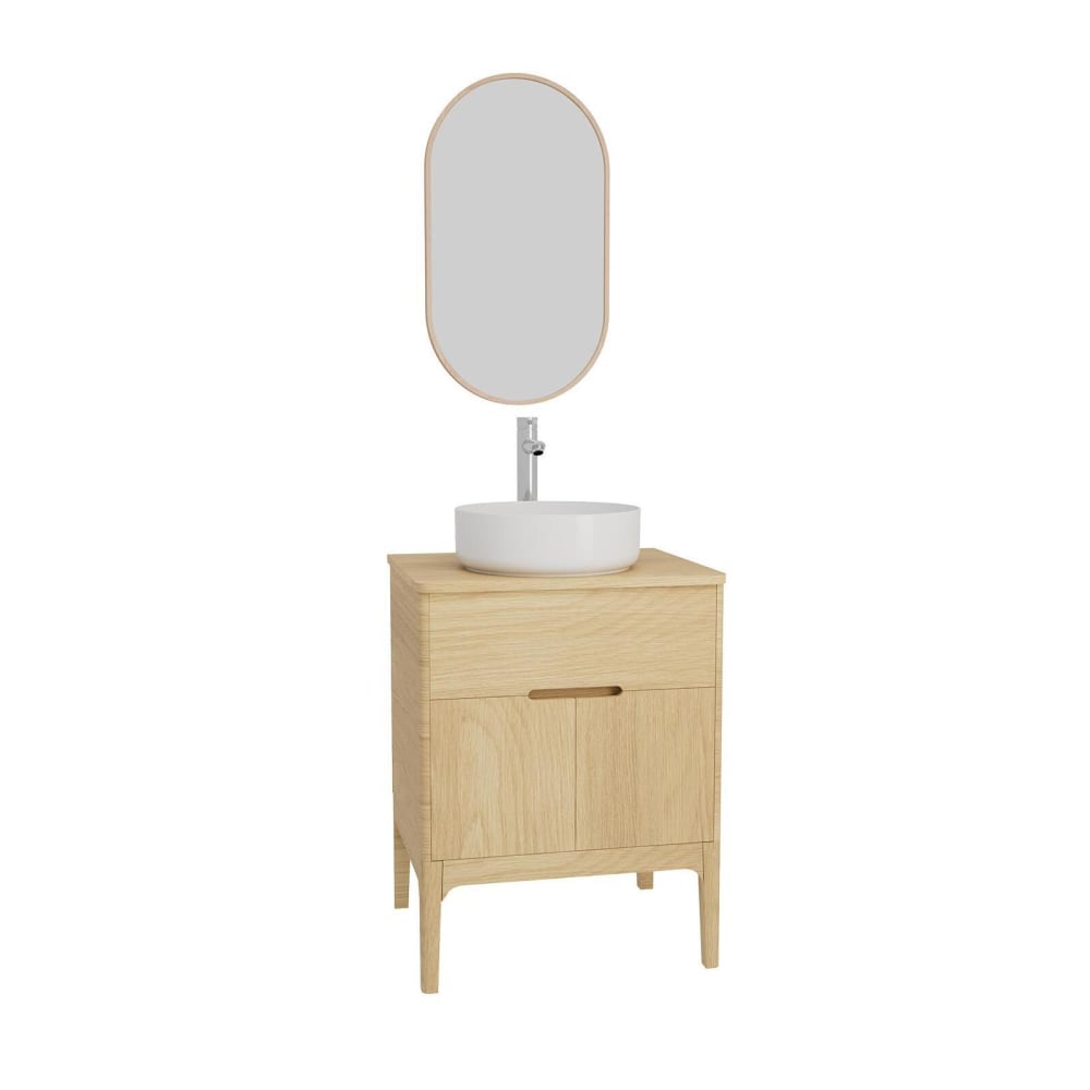 Ensemble meuble simple vasque  60cm + vasque + robinet + miroir