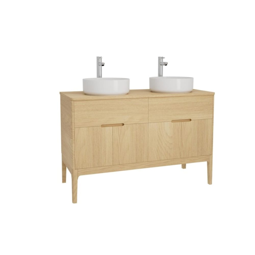 Ensemble meuble double vasque  120cm + vasque + robinet