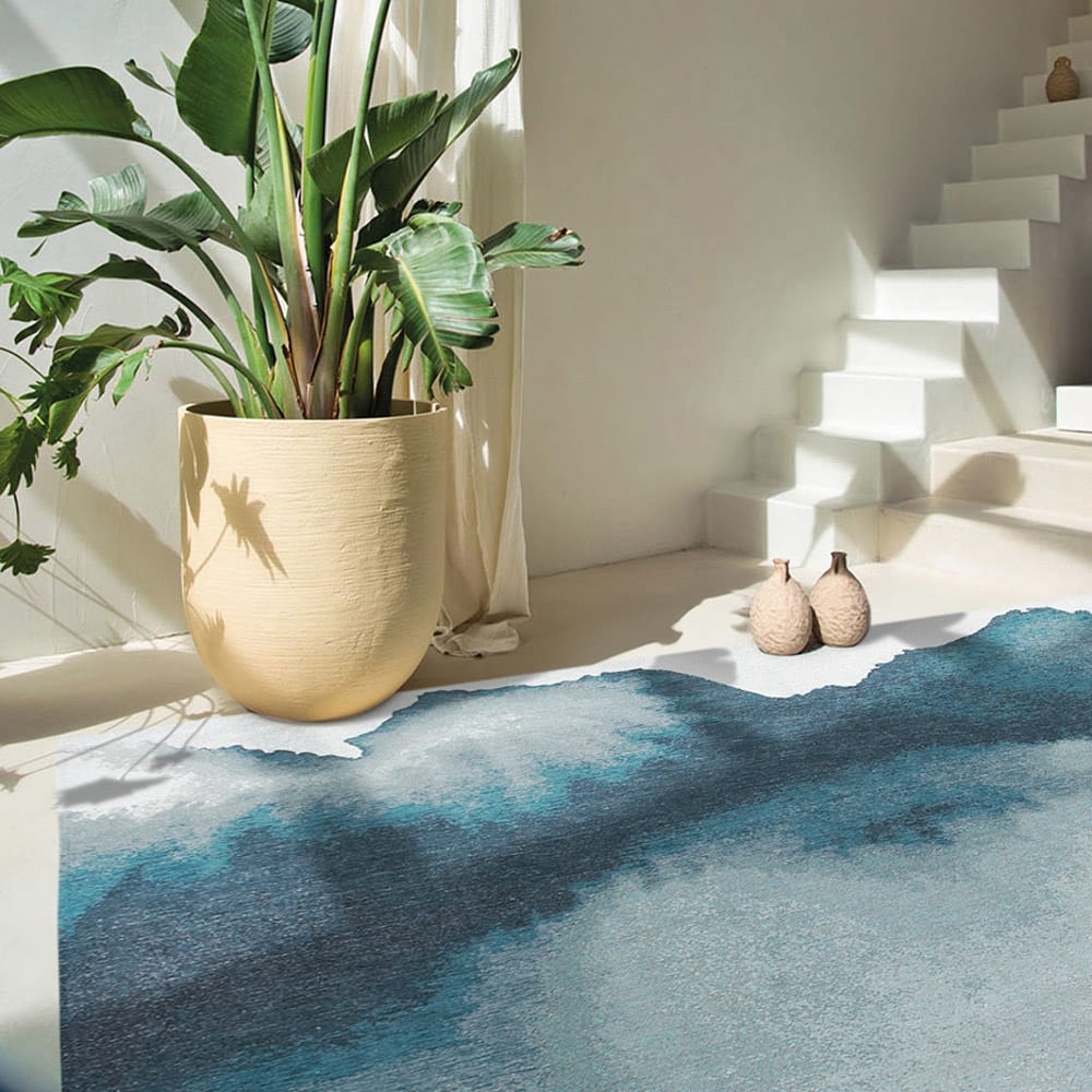 LAGOON - Teppich waschbar In-/Outdoor Blau 240x340 - Maisons Du