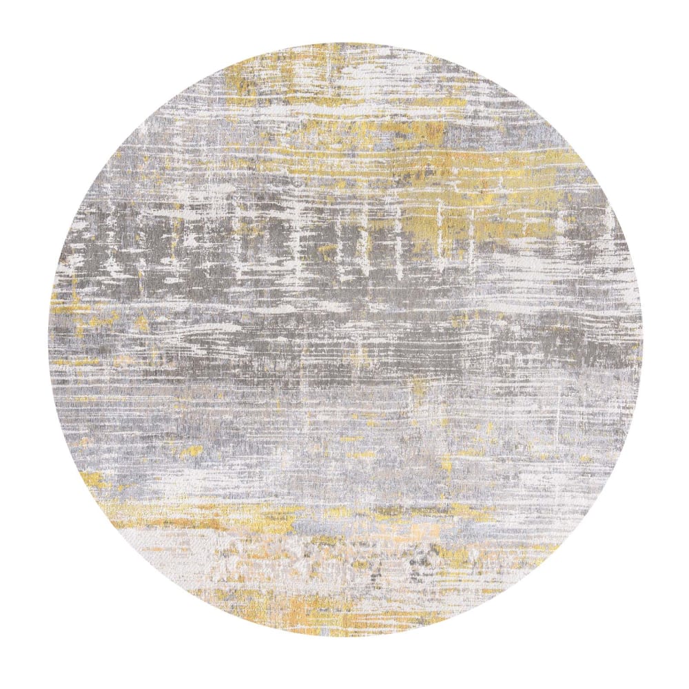 Louis de Poortere STREAKS - Teppich waschbar In-/Outdoor Gelb 240x240 Gelb Pes - Polyester