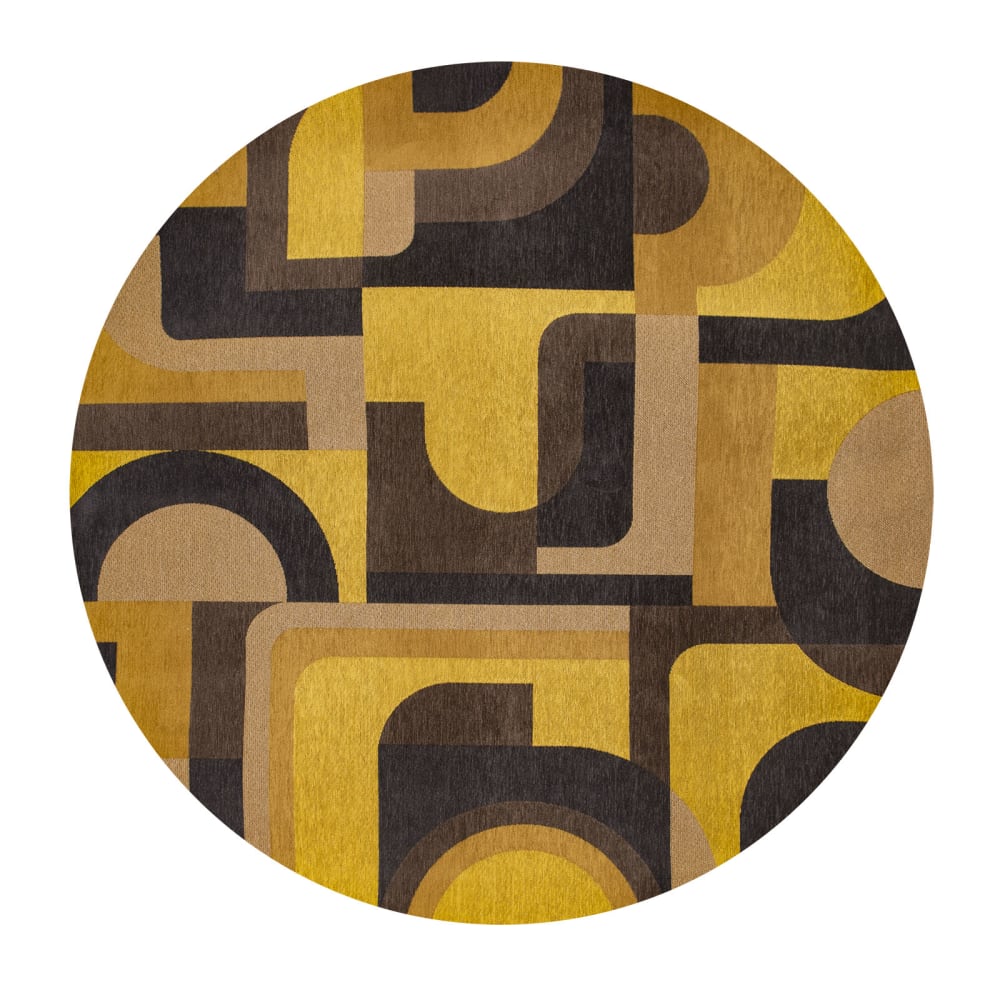 Louis de Poortere MODULE - Teppich waschbar In-/Outdoor Gelb 240x240 style modern Gelb Pes - Polyester
