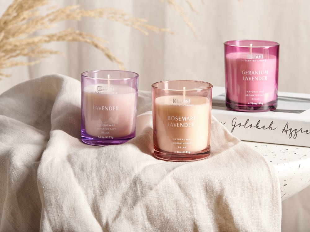 Duftkerzen 3er Set aus Sojawachs, Blumige Note - Maisons Du Monde