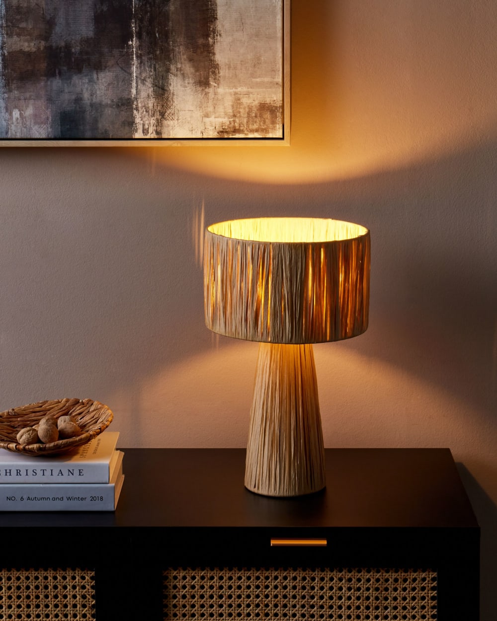 Lampe à poser osier naturel — vue 3