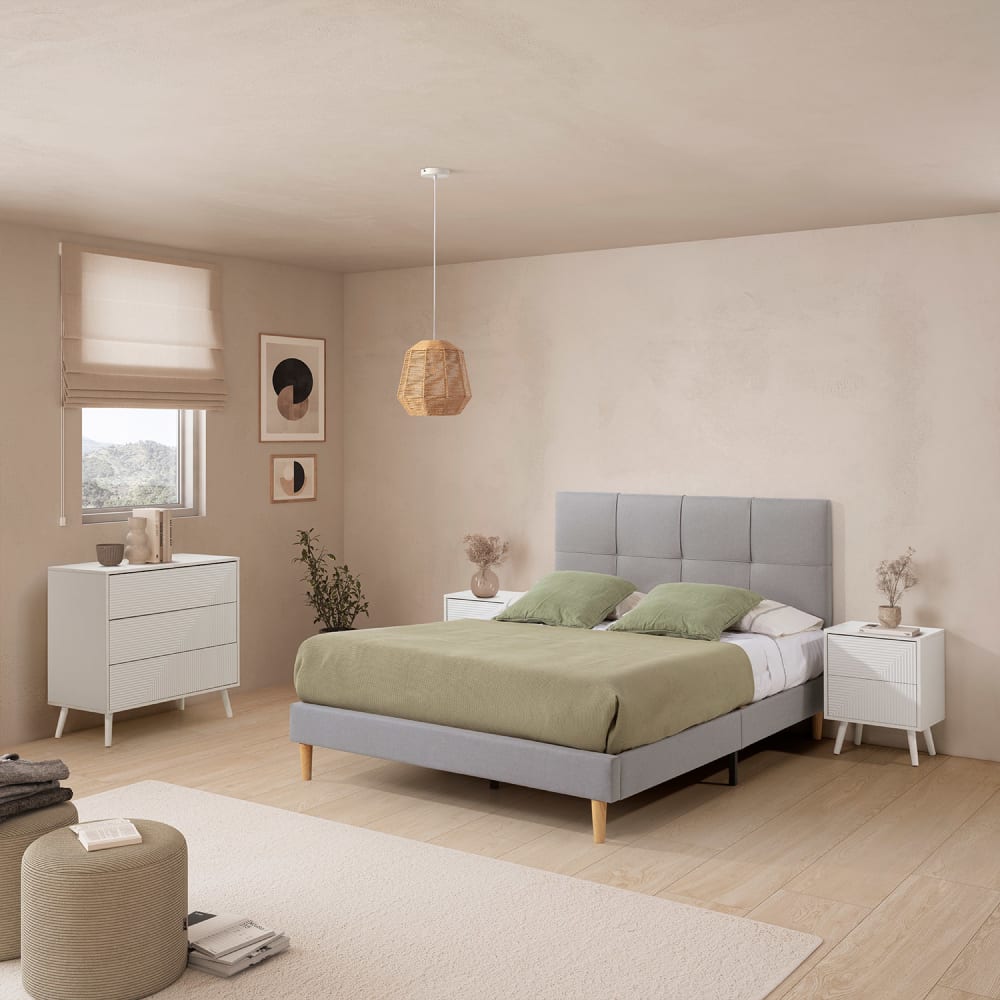 Tête de lit tapissée 160x60 cm Gris
