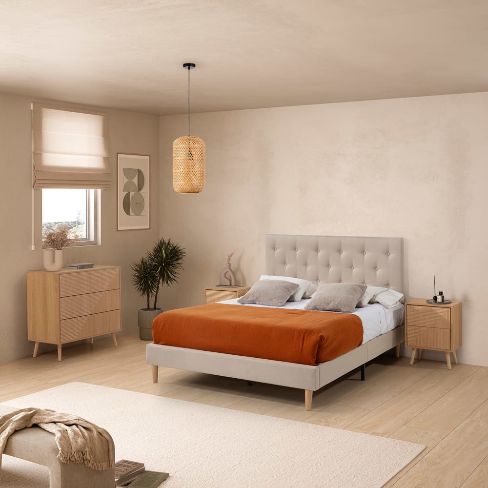 Tête de lit tapissée 150x60 cm Beige