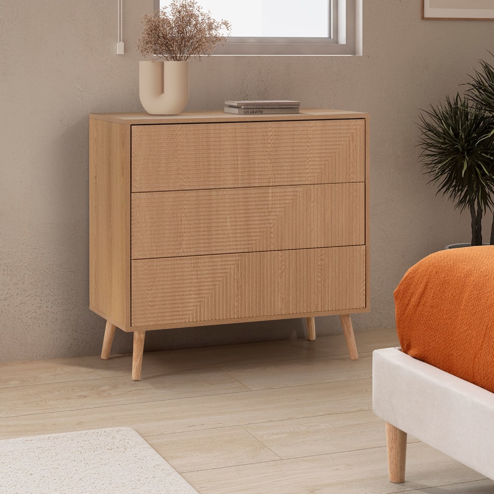 Kommode 3 schubladen Eicheneffekt - Maisons Du Monde