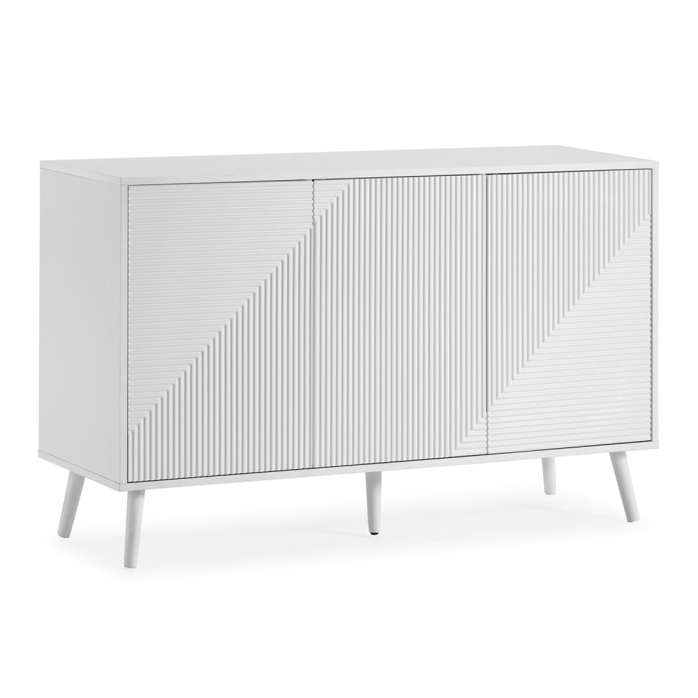 HOMN Sideboard 3 türen Weiß style modern Weiß Spanplatte