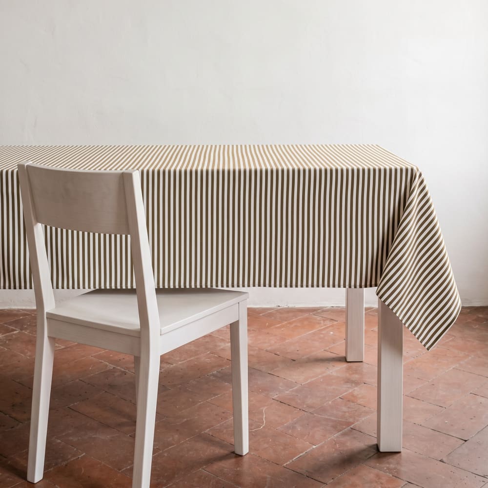Gamusi Wasserdichte Tischdecke aus Baumwolle, Taupe 160x180 cm style landhaus Braun Öko-Tex Zertifikat Baumwolle