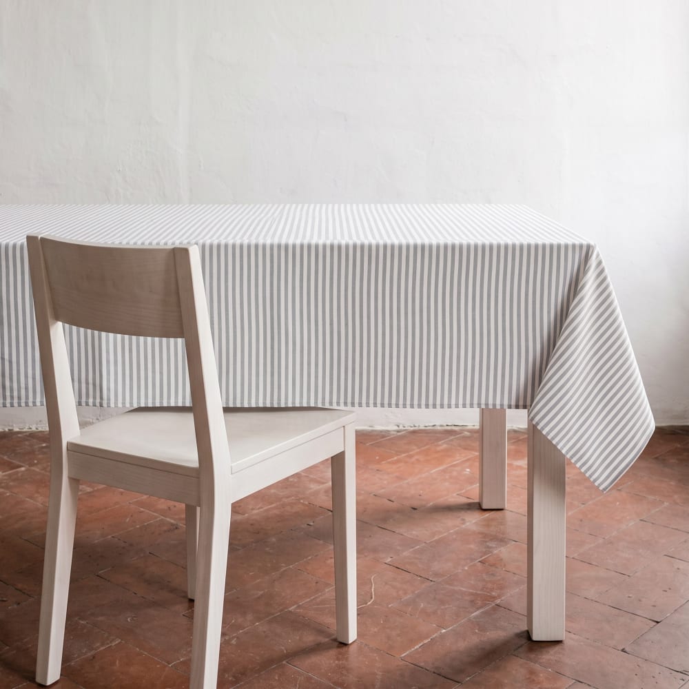 Gamusi Wasserdichte Tischdecke aus Baumwolle, Hellgrau 160x160 cm style landhaus Silber Öko-Tex Zertifikat Baumwolle