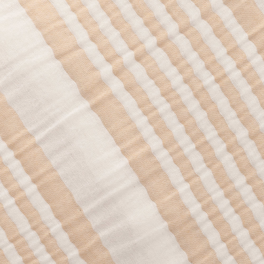 Lot de 2 housses de coussin coton à rayures beige 45x45 cm — vue 4