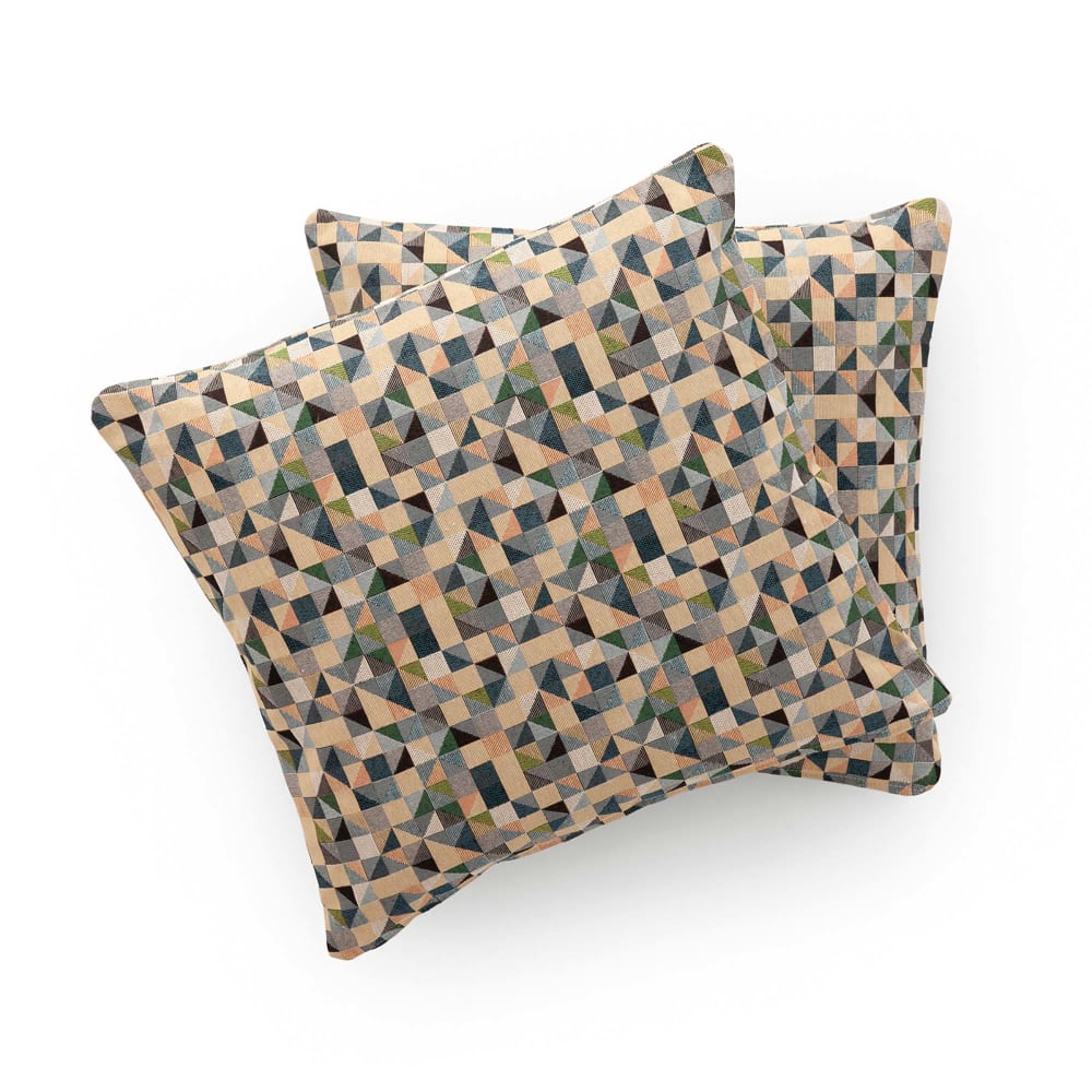 Lot de 2 housses de coussin coton 45x45 cm