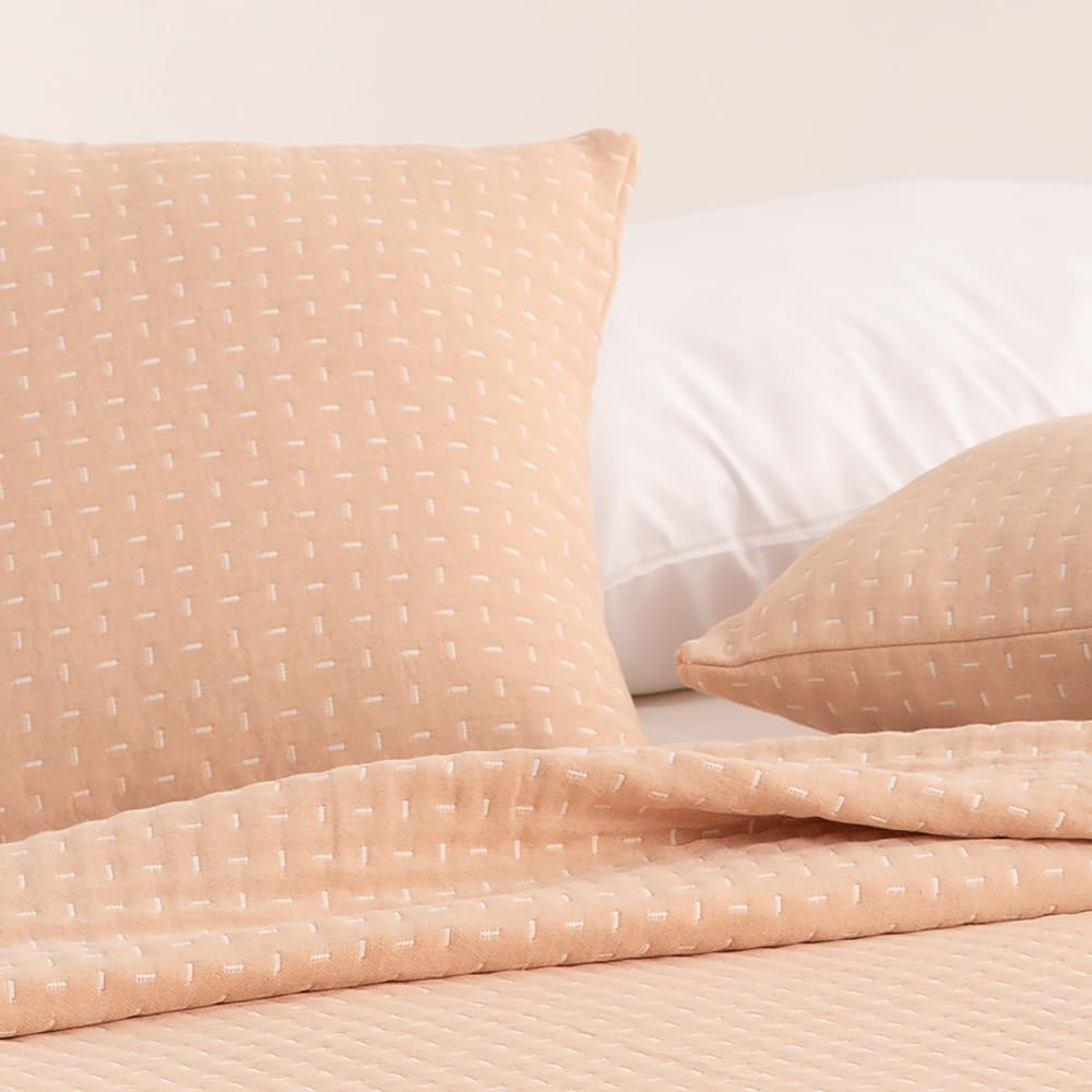 Lot de 2 housses de coussin coton beige 45x45 cm — vue 3