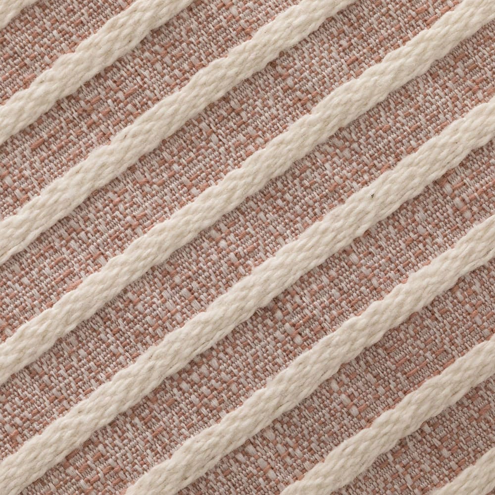 Lot de 2 housses de coussin coton à rayures rose 45x45 cm — vue 4