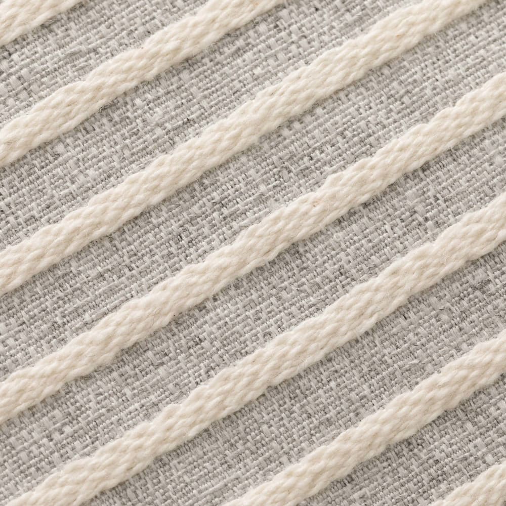 Lot de 2 housses de coussin coton à rayures gris clair 45x45 cm — vue 4