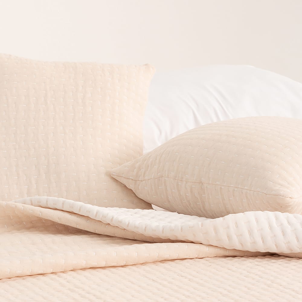 Lot de 2 housses de coussin coton écru 45x45 cm — vue 3