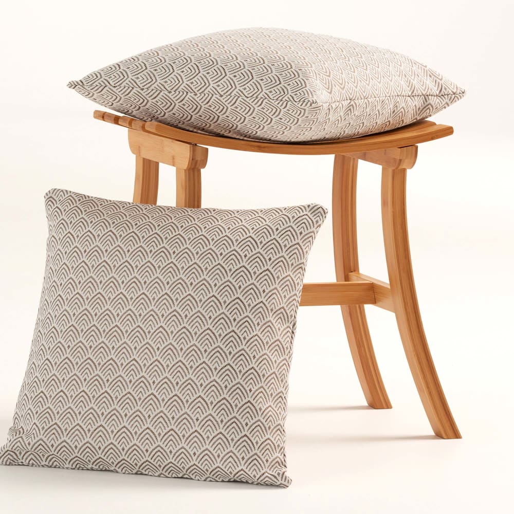 Lot de 2 housses de coussin coton taupe 45x45 cm — vue 3