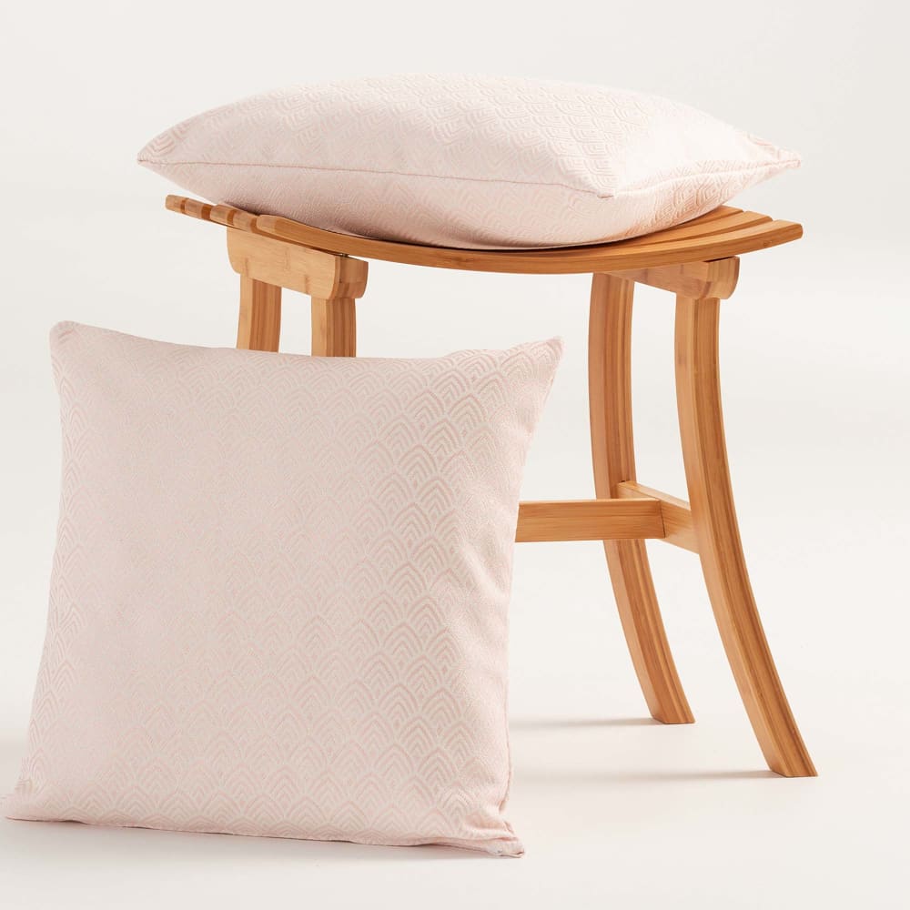 Lot de 2 housses de coussin coton rose 45x45 cm — vue 3