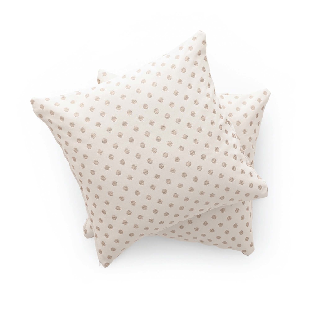 Gamusi 2er-Set Kissenbezügen aus Baumwolle, Beige 45x45 cm style landhaus Beige Öko-Tex Zertifikat Baumwolle