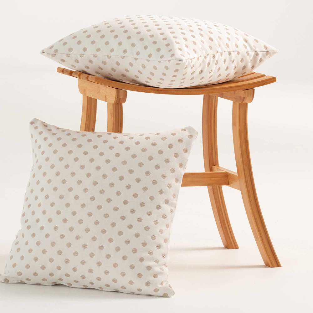 2er-Set Kissenbezügen aus Baumwolle, Beige 45x45 cm - Maisons Du