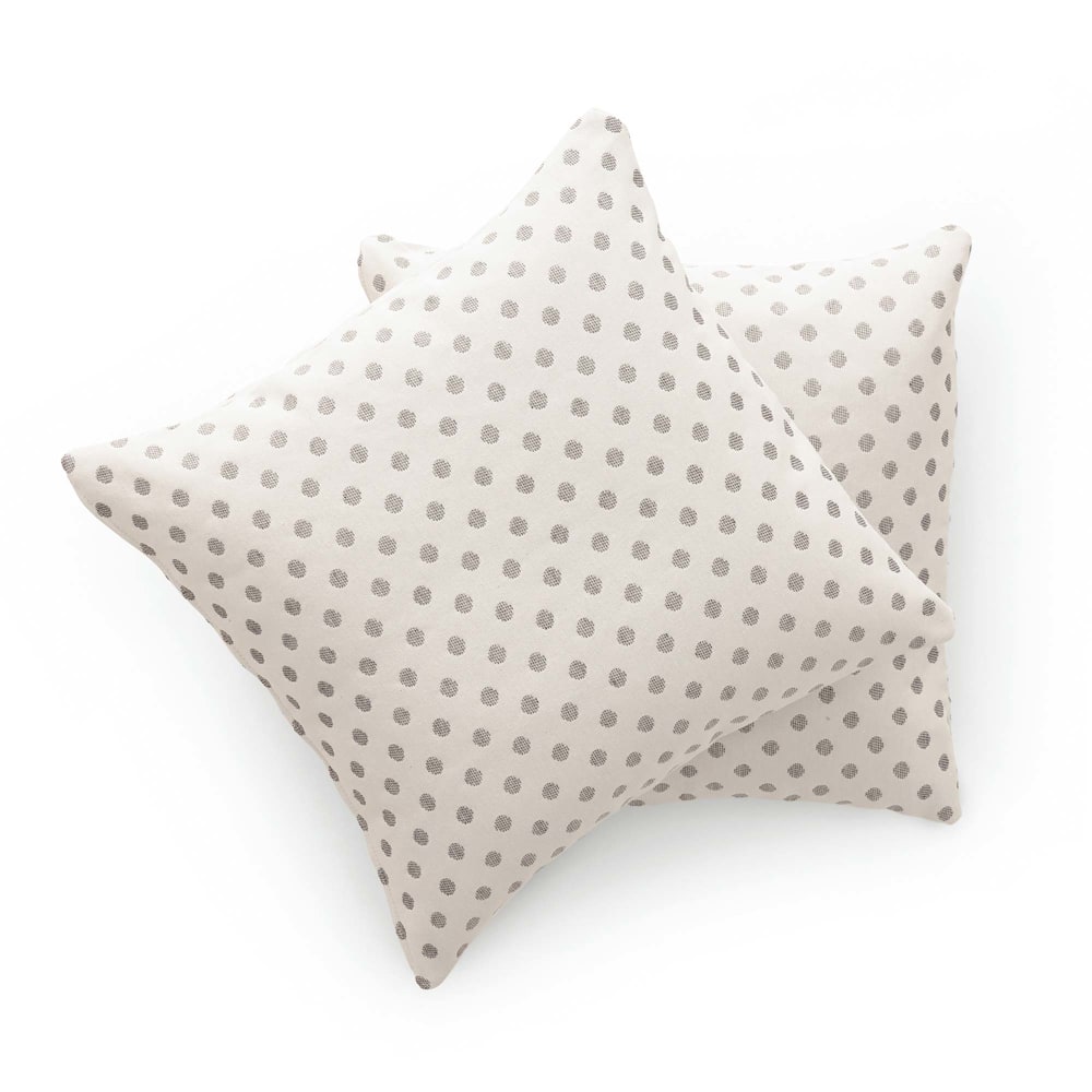 Lot de 2 housses de coussin coton gris 45x45 cm