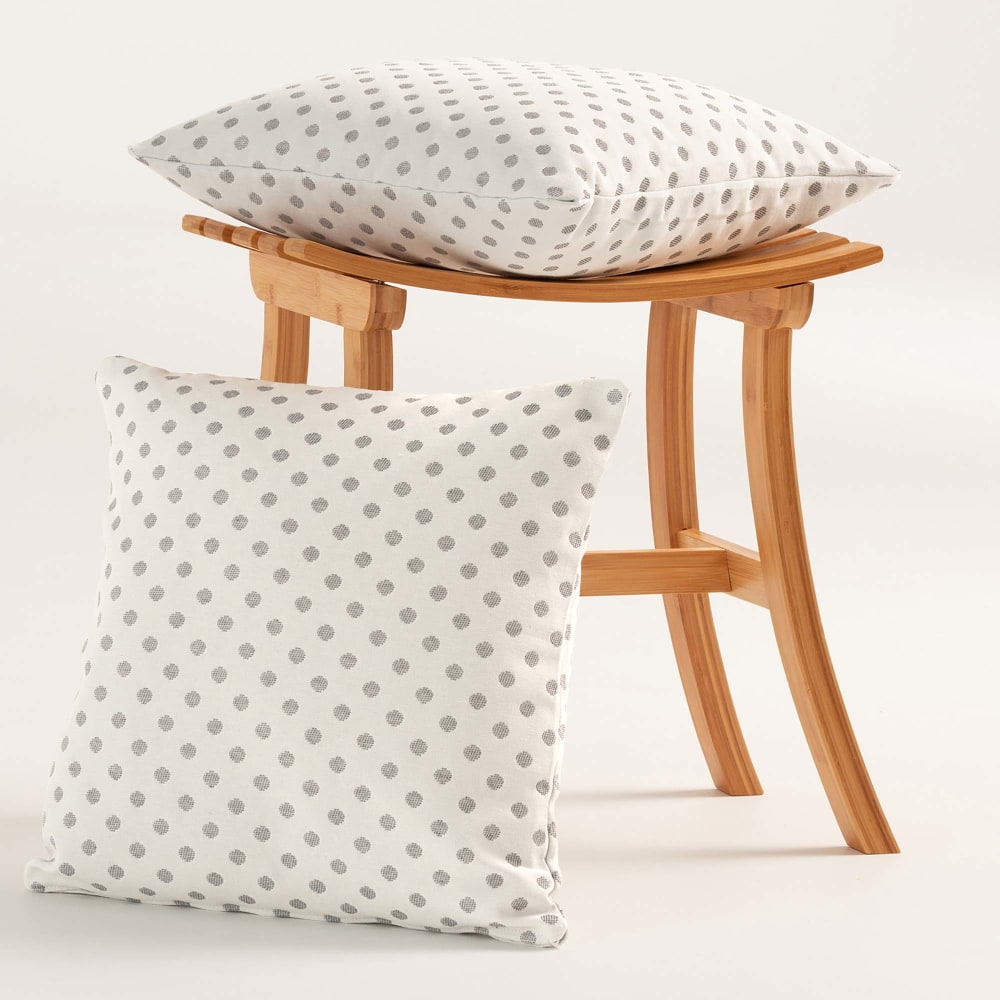 Lot de 2 housses de coussin coton gris 45x45 cm — vue 3
