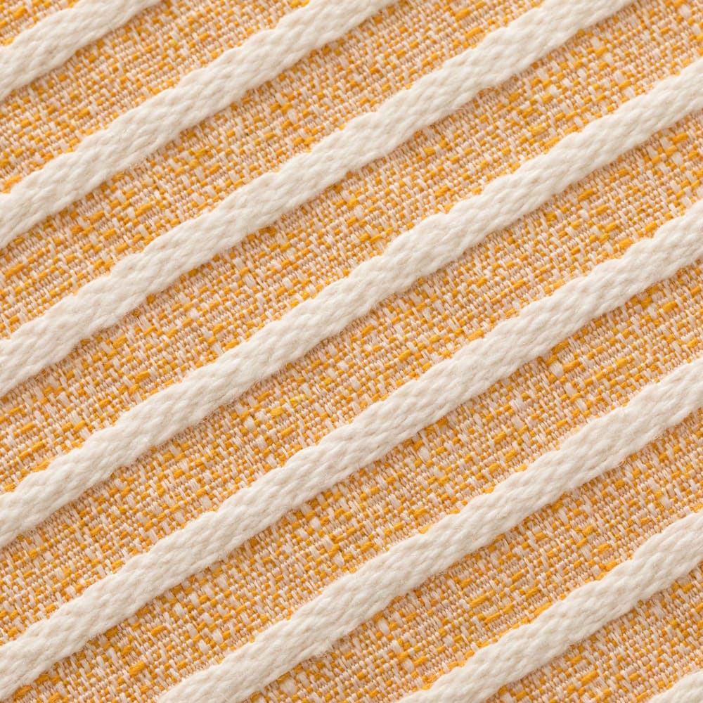 Lot de 2 housses de coussin coton à rayures jaune 45x45 cm — vue 4
