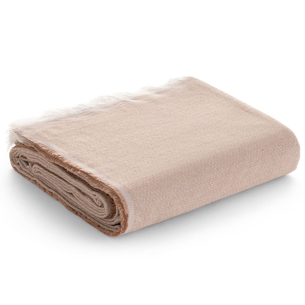 Plaid aus Baumwolle, Beige 180x280 cm - Maisons Du Monde
