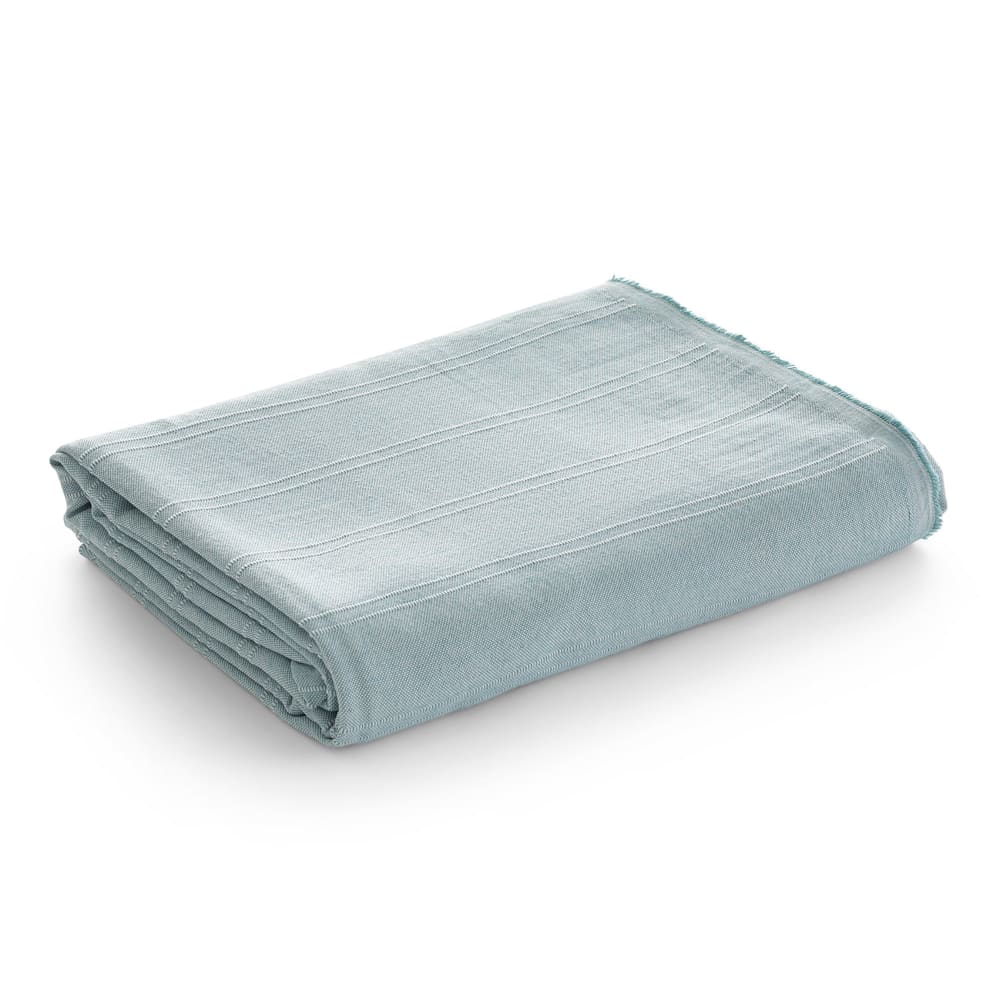 Plaid aus Baumwolle, Aqua 180x280 cm - Maisons Du Monde