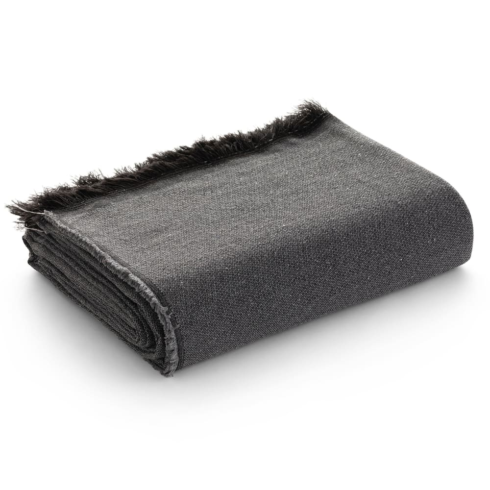 Plaid aus Baumwolle, Schwarz 230x280 cm - Maisons Du Monde