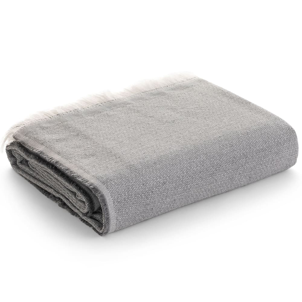 Plaid aus Baumwolle, Grau 180x280 cm - Maisons Du Monde