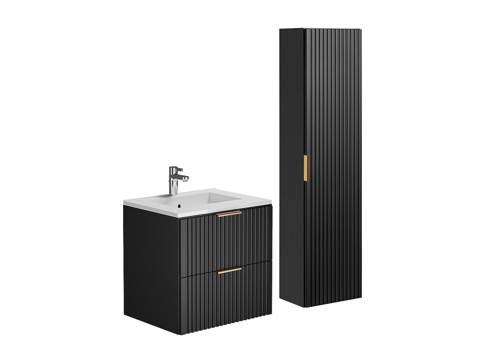 Ensemble salle de bain mdf noir