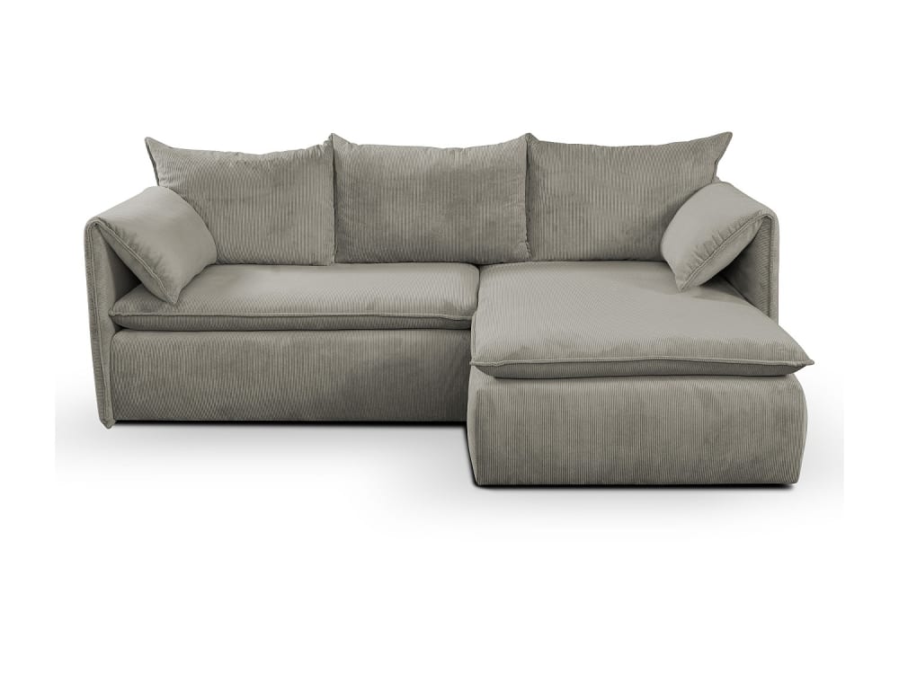 Canapé d'angle velours 4 places taupe